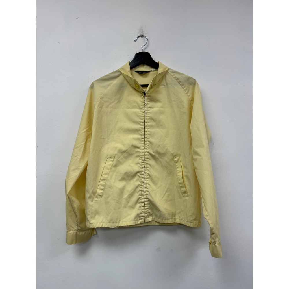 Vintage Master Jac Jacket Mens Large Yellow Cotton Windbreaker Harrington‎ Golf